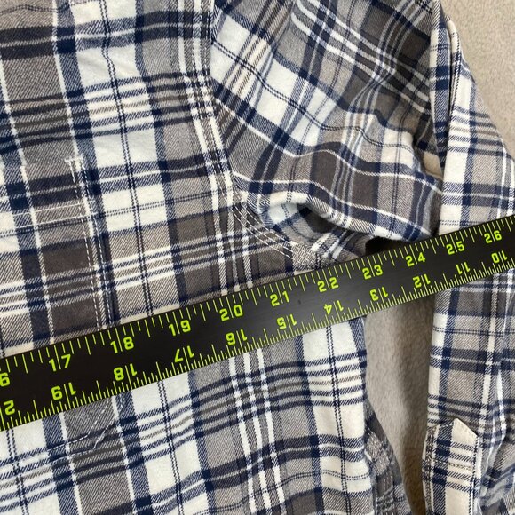 Ridgecut Mens XL Plaid Button-Up Shirt Blue/White 100% Cotton Long Sleeve - Picture 4 of 10